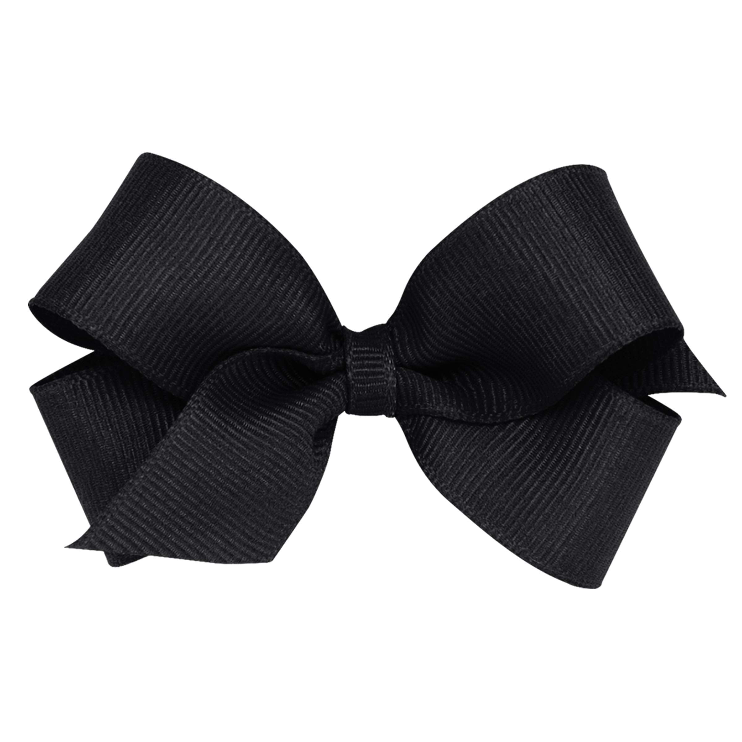 Wee Ones mini classic grosgrain bow on black clip for secure daily wear