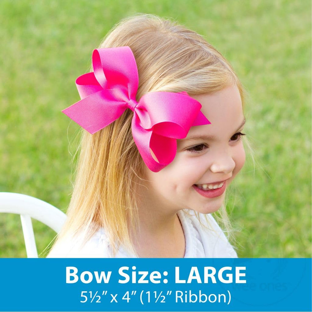 Wee Ones two-pack grosgrain bows with plain wrap centre for versatile styling options.