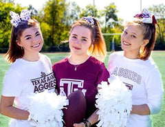 Wee Ones Virginia Cavaliers themed bow adds collegiate flair to outfits.
