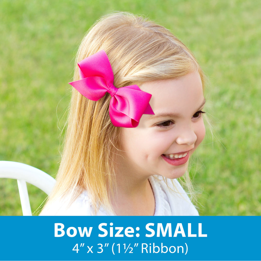 Wee Ones white satin bow with knot wrap center for dress-up moments.