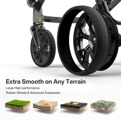 Weego Wagon storage basket and snack tray keep essentials handy.