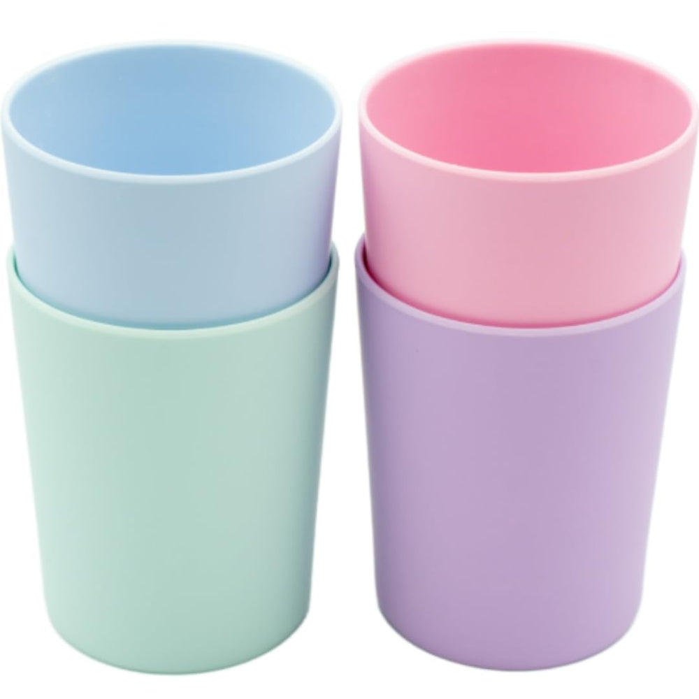 WeeSprout bamboo toddler cups in pastel blue: easy-grip for little hands