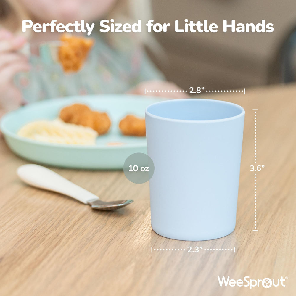 WeeSprout bamboo toddler cups in pastel mint: mess-free sipping for toddlers