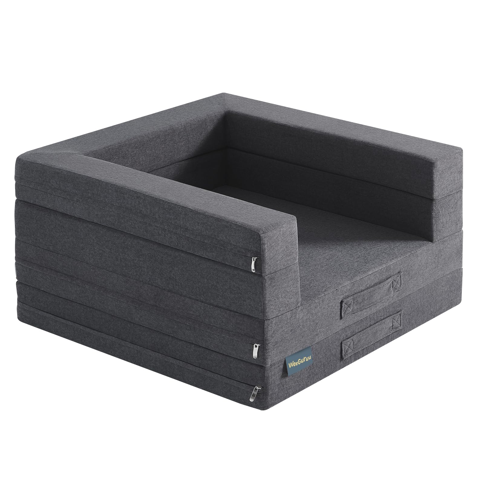 WeeGuruu travel bed arrives with setup tool and warranty information.