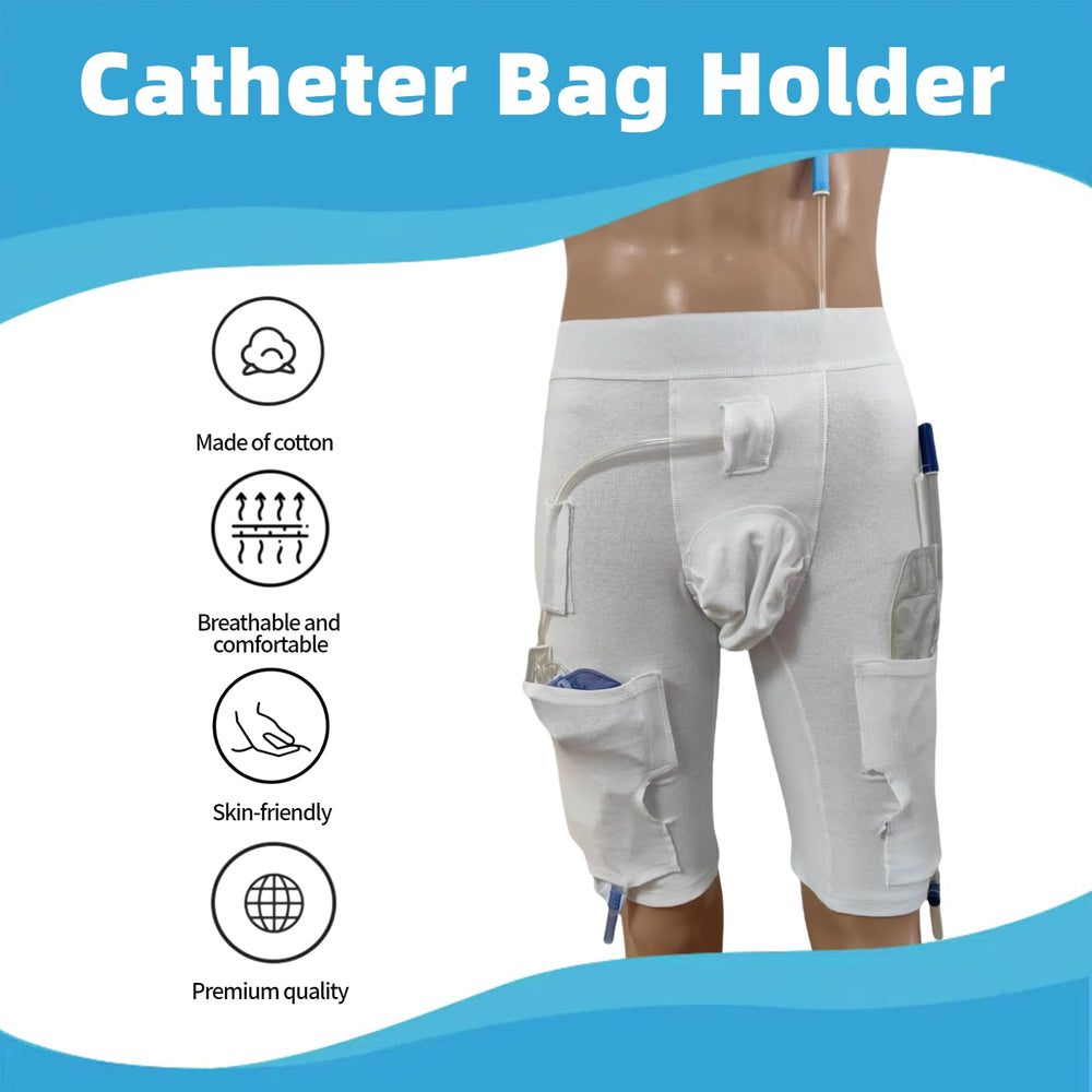 WEEOATAR catheter leg bag holder front view for comfortable mobility.