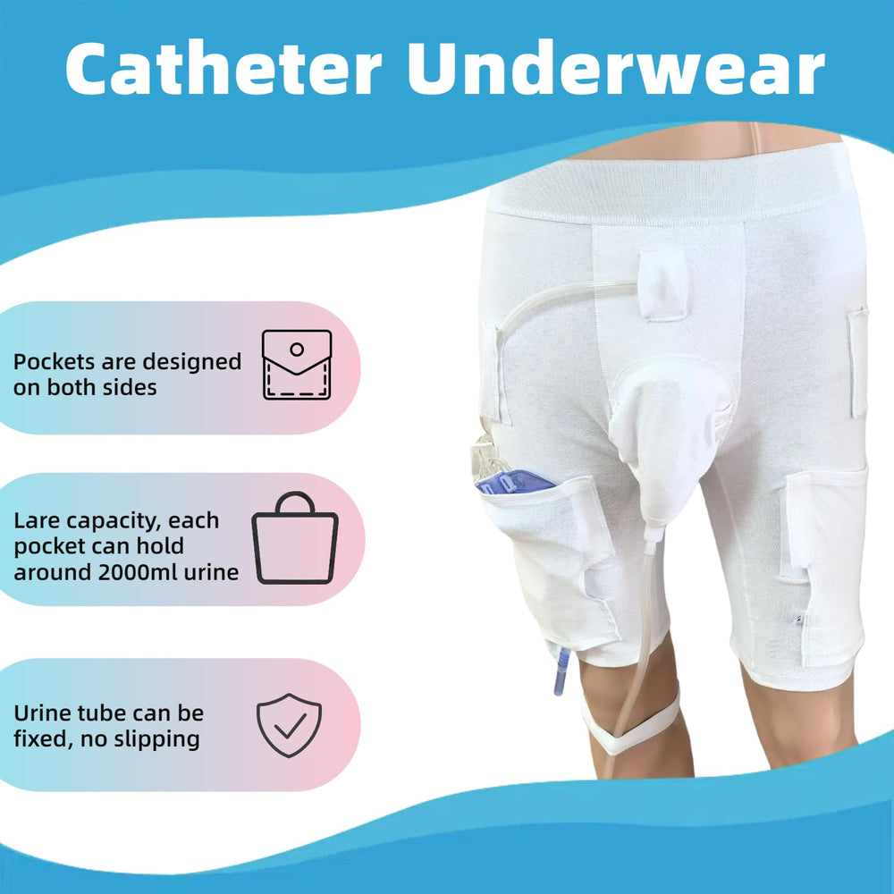 WEEOATAR catheter stabilization device back view demonstrates stable placement during activity.