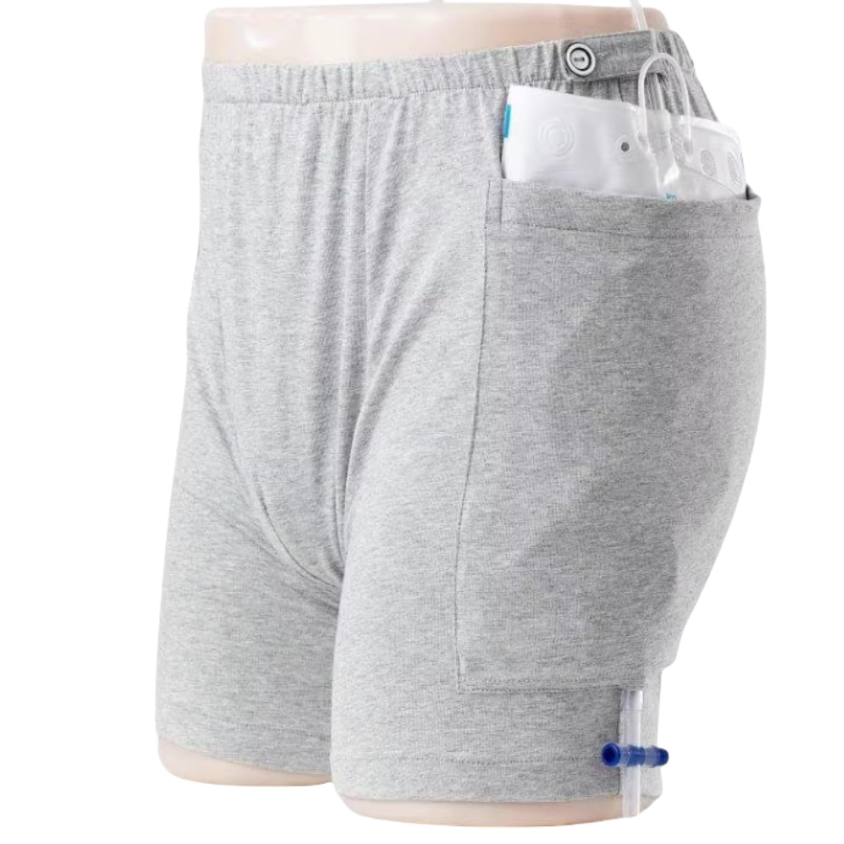 WEEOATAR incontinence shorts with double pockets for discreet urine bag storage.