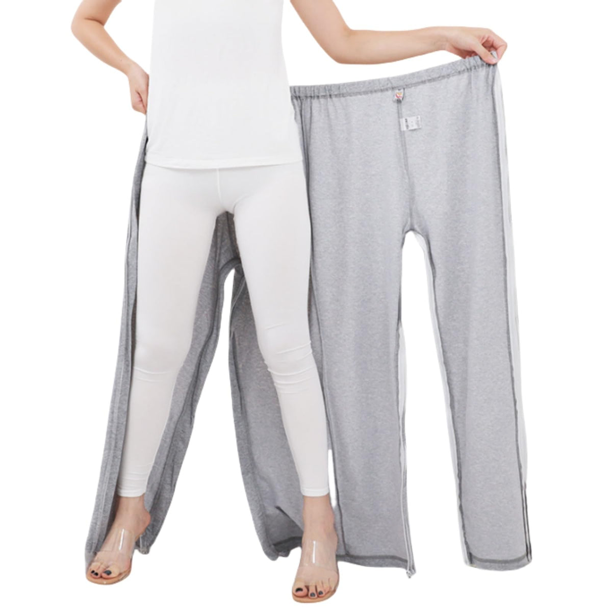 WEEOATAR unisex patient pants with side zipper for easy wear
