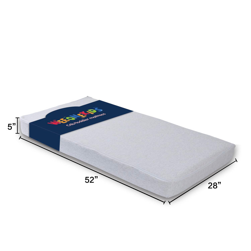 Weeonekids Toddler Bed Mattress top view shows smooth sleeping surface for naps.