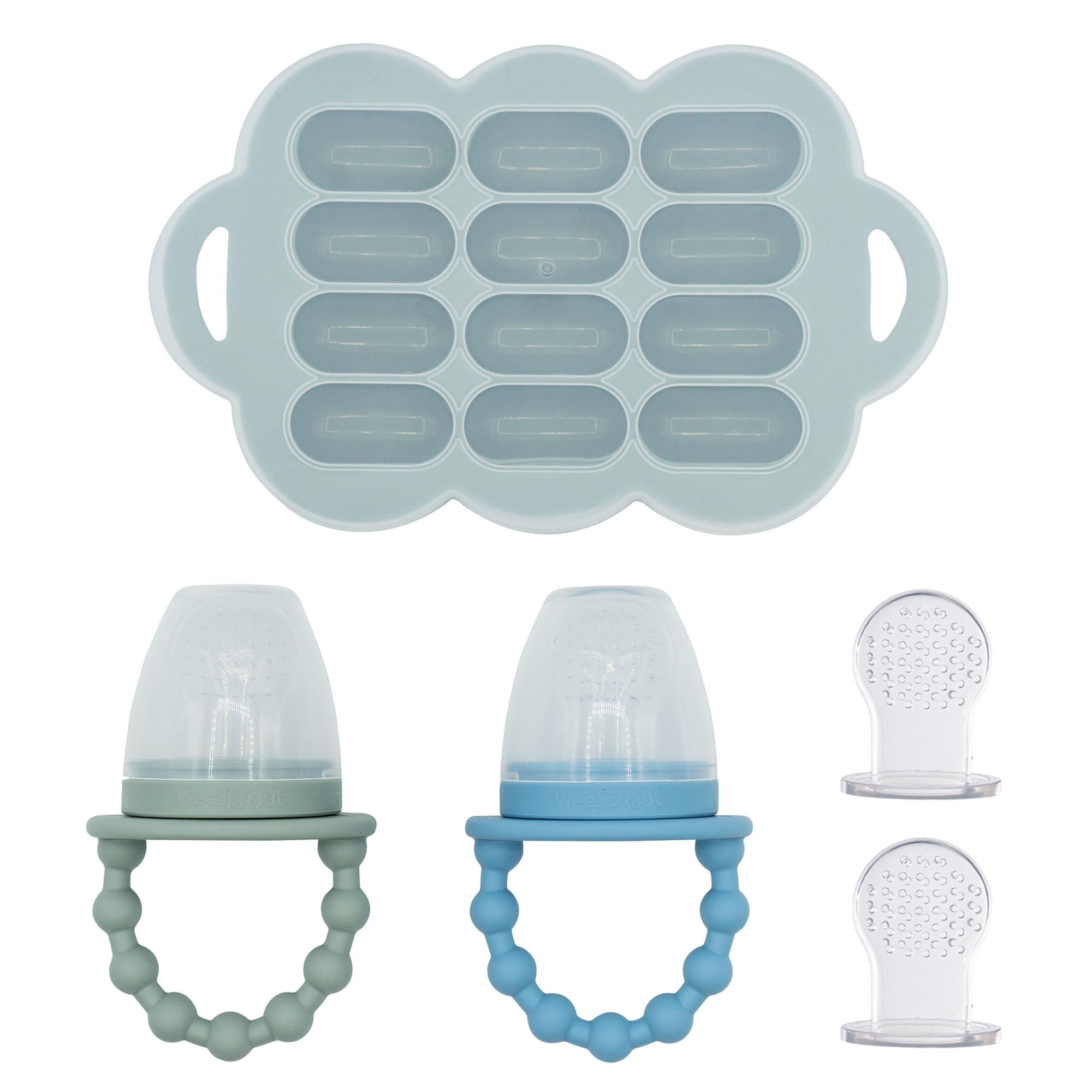 WeeSprout two silicone feeders for safe feeding and gum relief