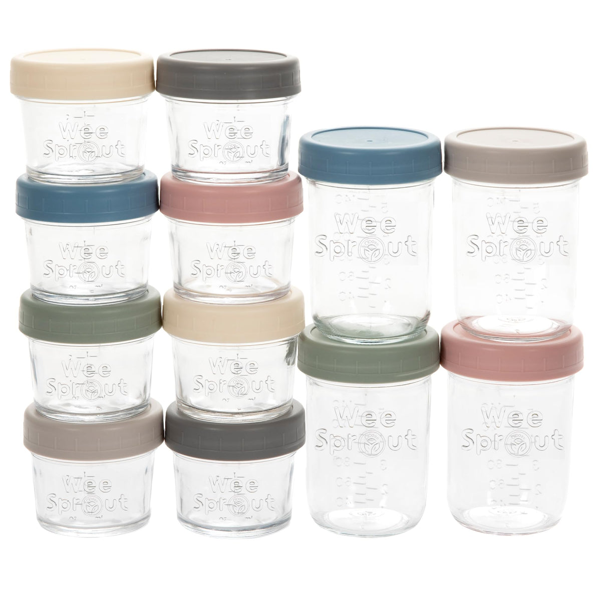 WeeSprout 4oz glass jar with lid for portioned baby puree.