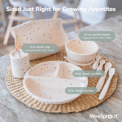 WeeSprout suction plate keeps food organized and stable for independent eating