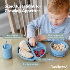 WeeSprout baby spoons set supports parent-assisted feeding and budding independence.