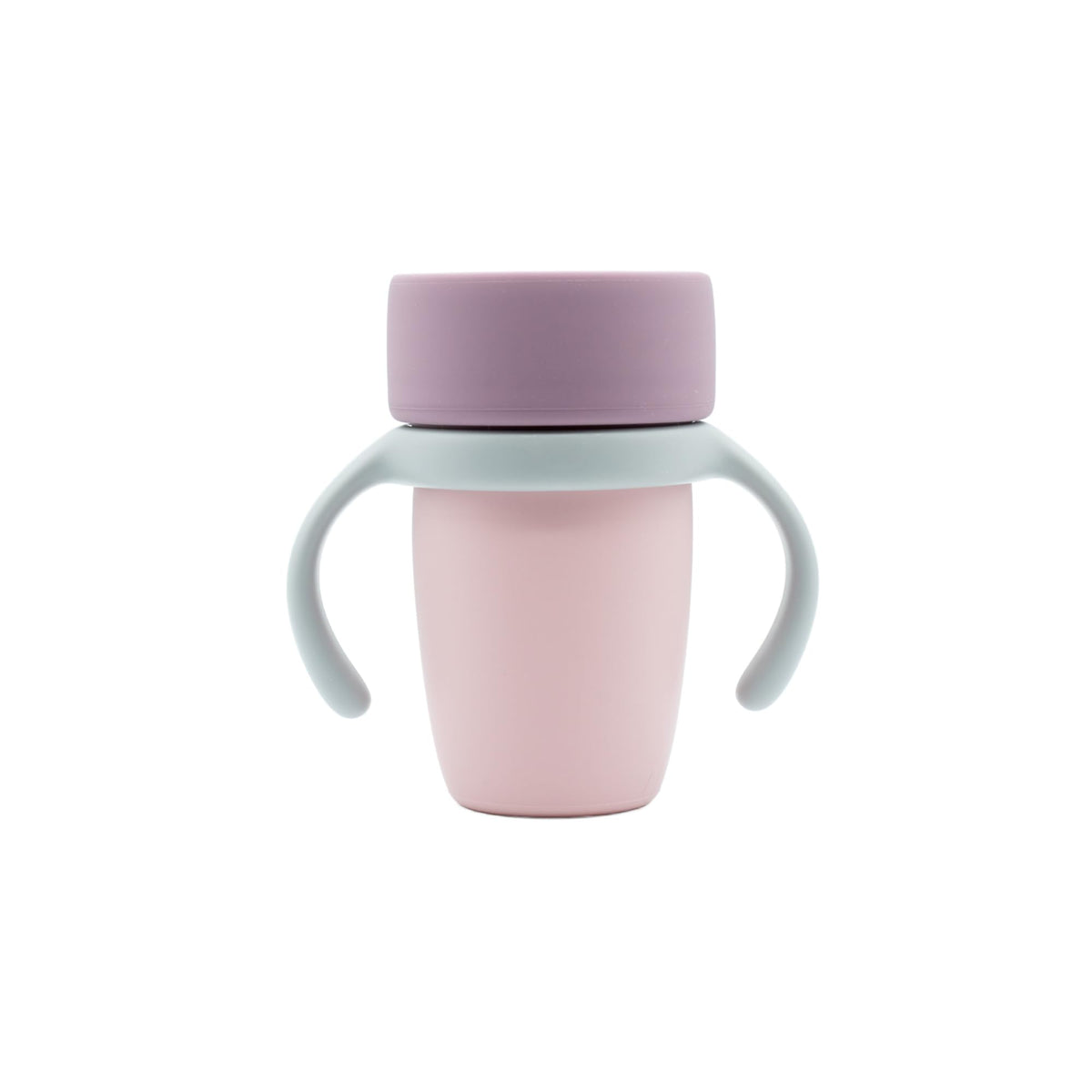 WeeSprout baby training cup with removable handles promotes independent sipping.