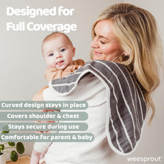 WeeSprout burp cloths have a button to transform into a bib.
