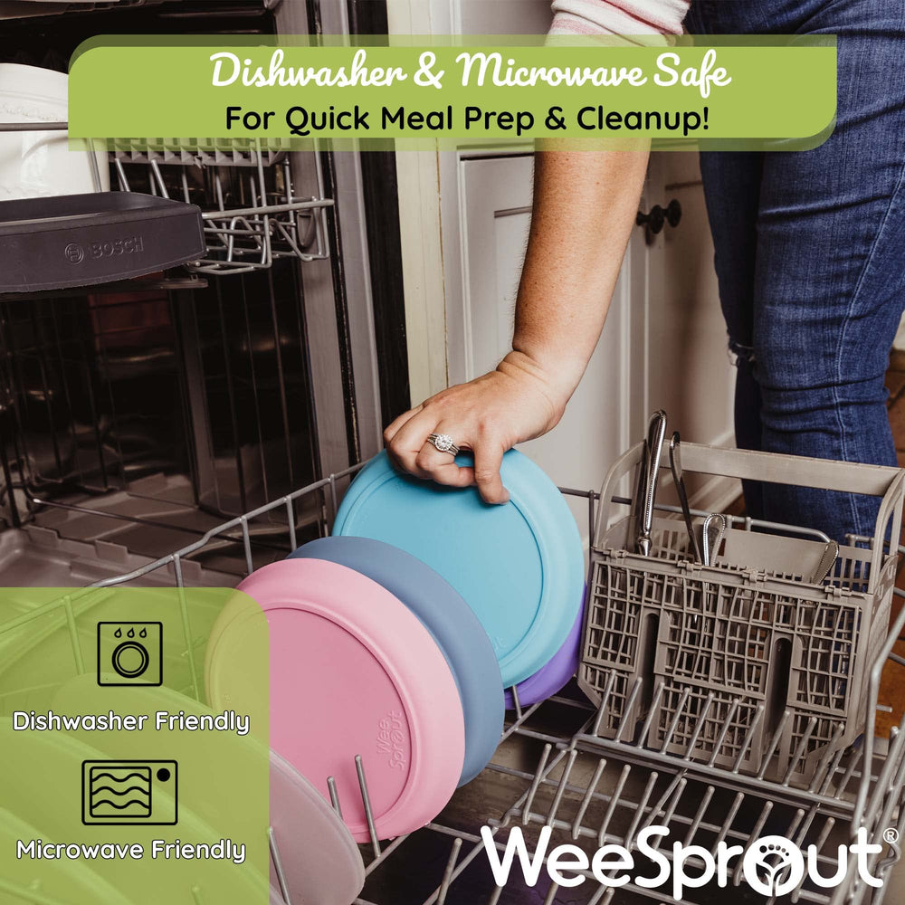 WeeSprout dishwasher and microwave safe plates simplify cleanup