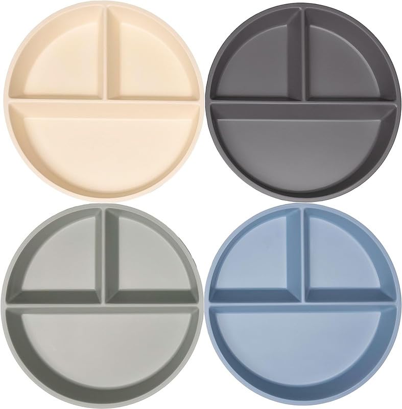 WeeSprout divided bamboo plate for kids keeps foods separate for picky eaters.