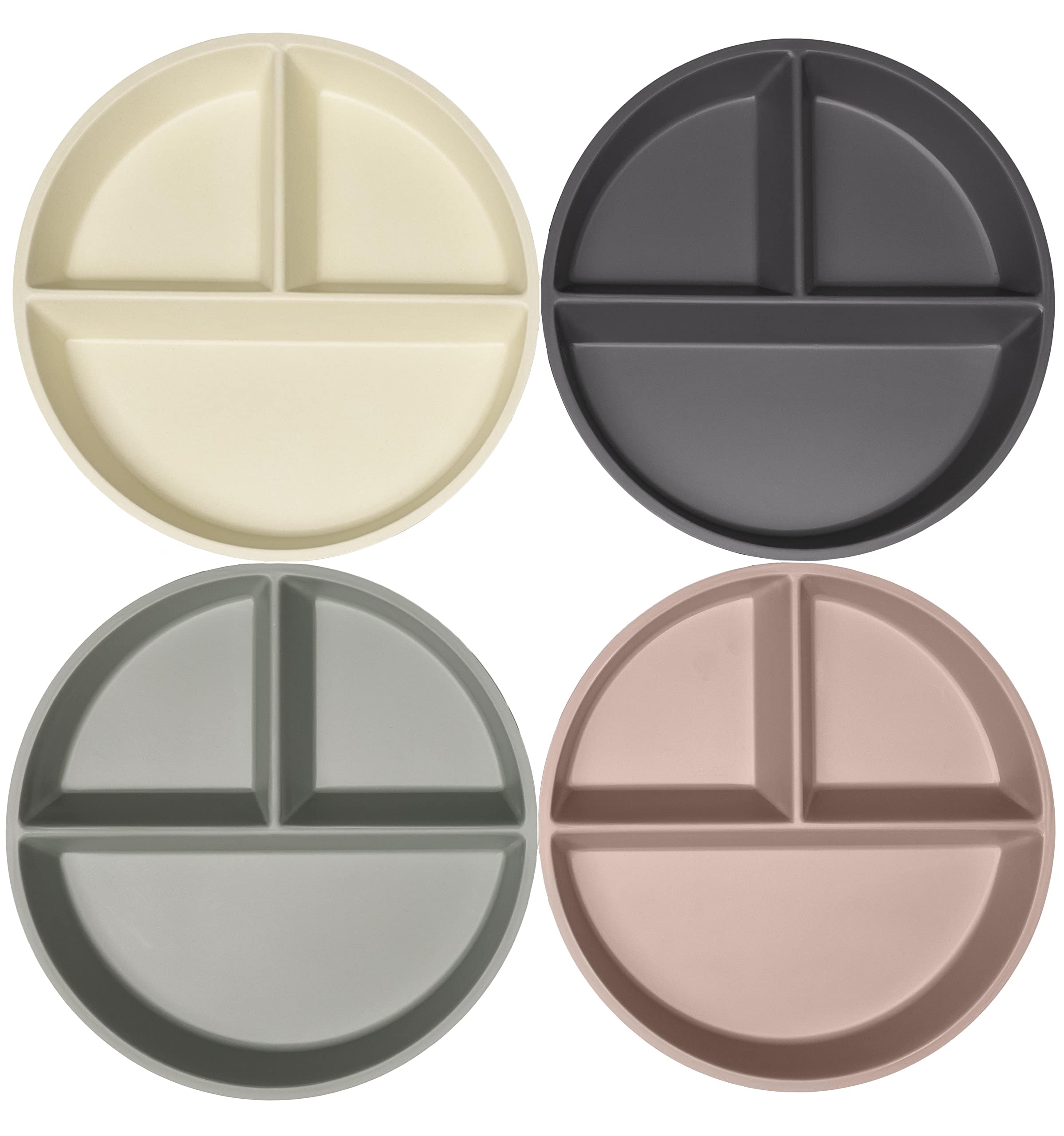 WeeSprout divided plate set for kids keeps foods neatly separated at mealtimes.