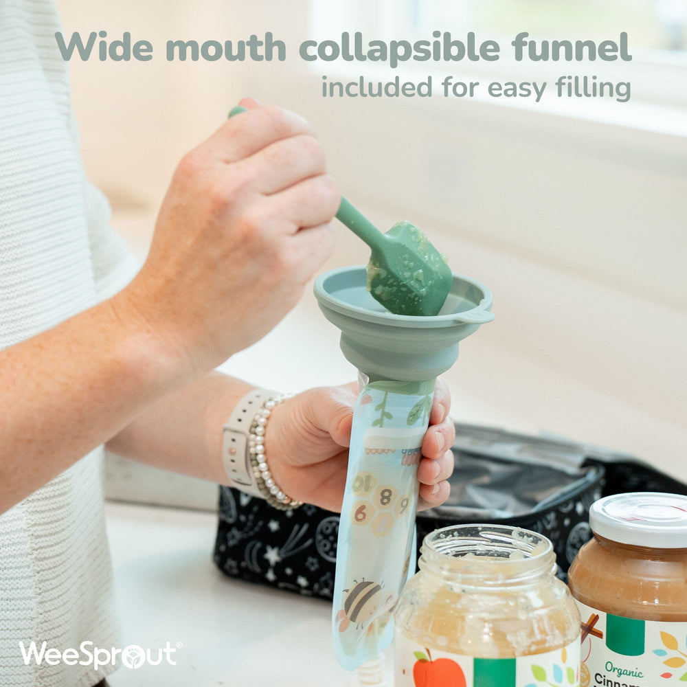 WeeSprout leakproof double zipper feature keeps bags mess-free.