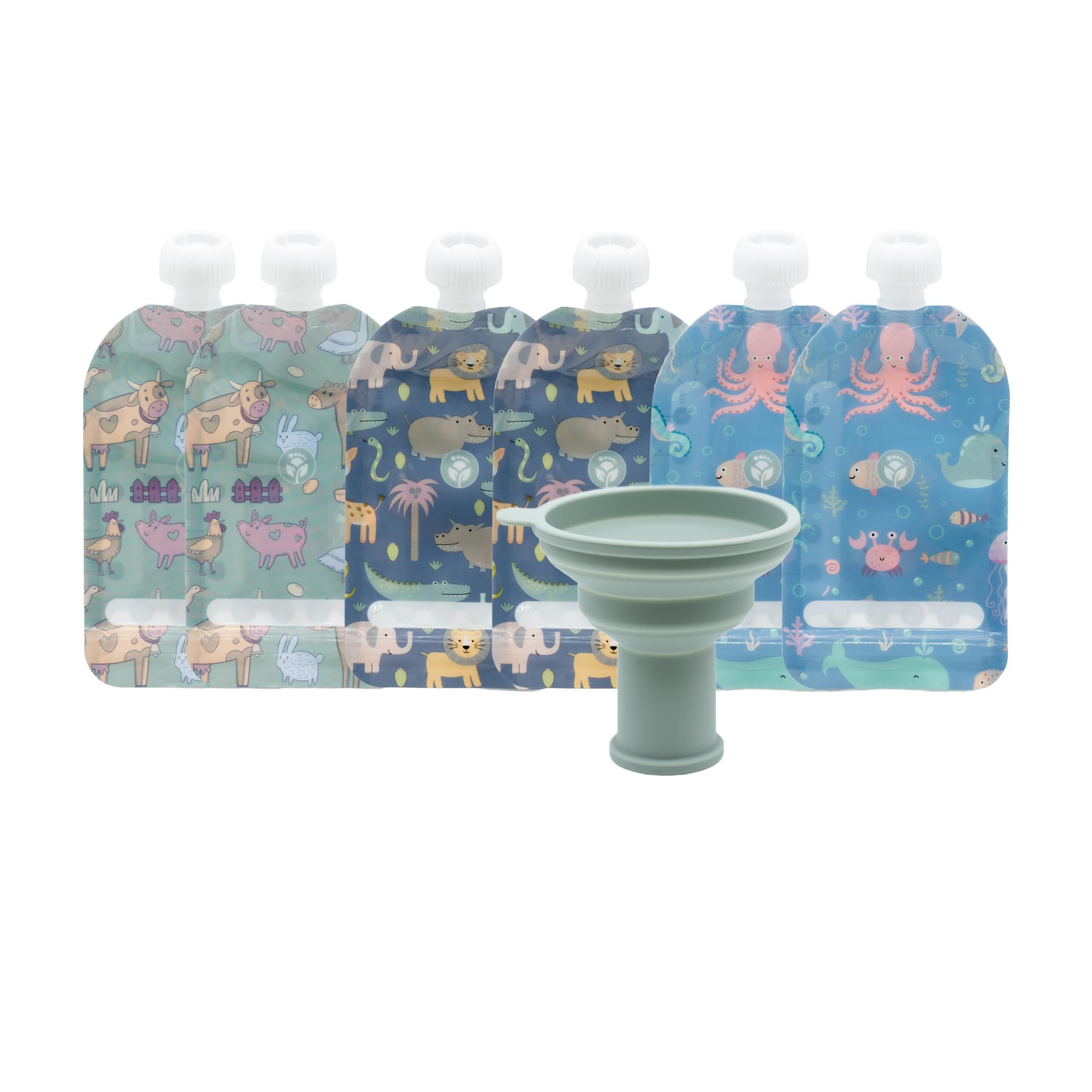WeeSprout double zipper pouches filled with puree for easy toddler meals.