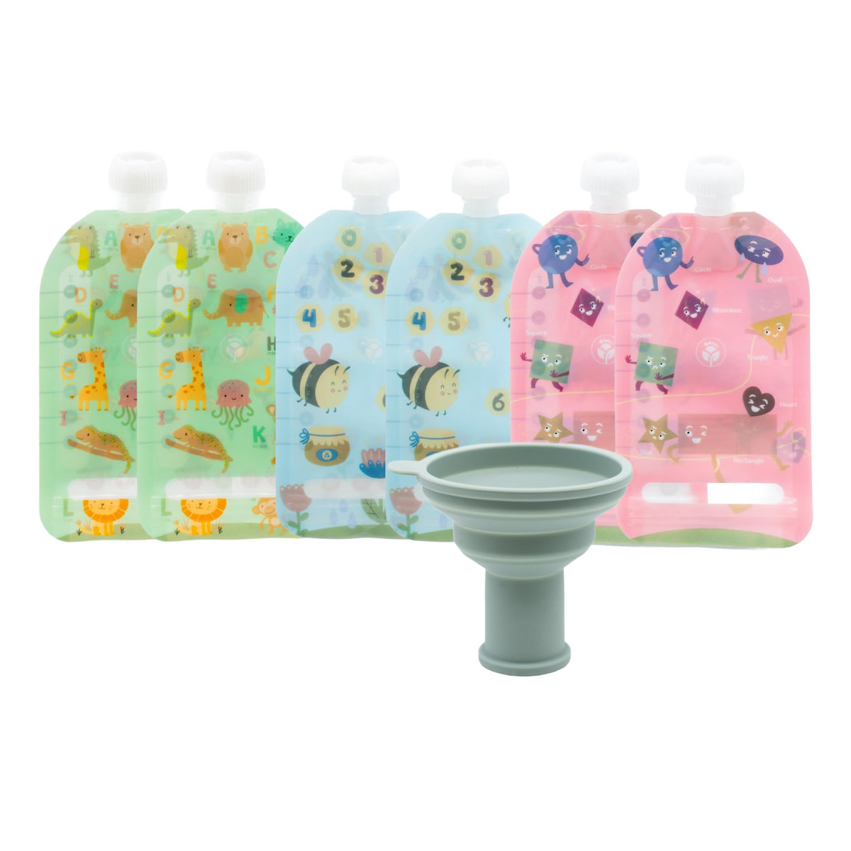 WeeSprout double zipper pouches filled for on-the-go snacks