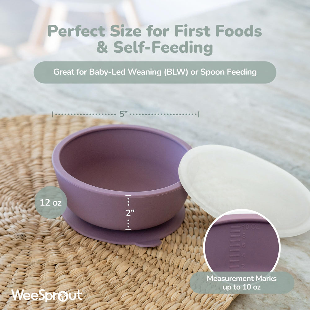 WeeSprout extra-strong suction base prevents sliding during feeding.