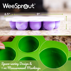 WeeSprout food-grade silicone tray features easy release from non-stick surface