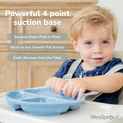 WeeSprout four-point suction keeps plate in place during self-feeding