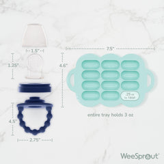 WeeSprout freezer tray with lid for batch prep and storage