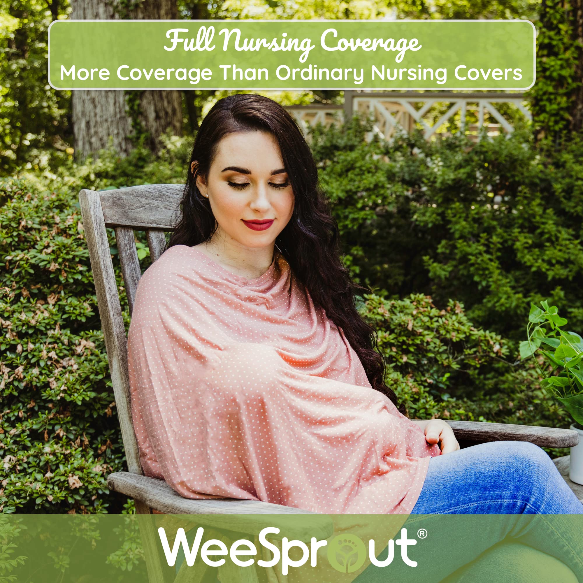 WeeSprout nursing cover full-coverage design stays discreet during feeds.
