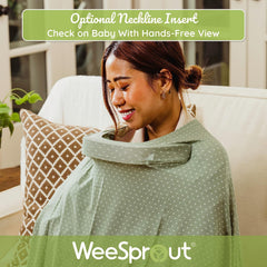 WeeSprout nursing cover neckline insert enables hands-free view and better airflow.