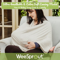 WeeSprout nursing cover ultra-soft, skin-friendly fabric keeps baby cozy.