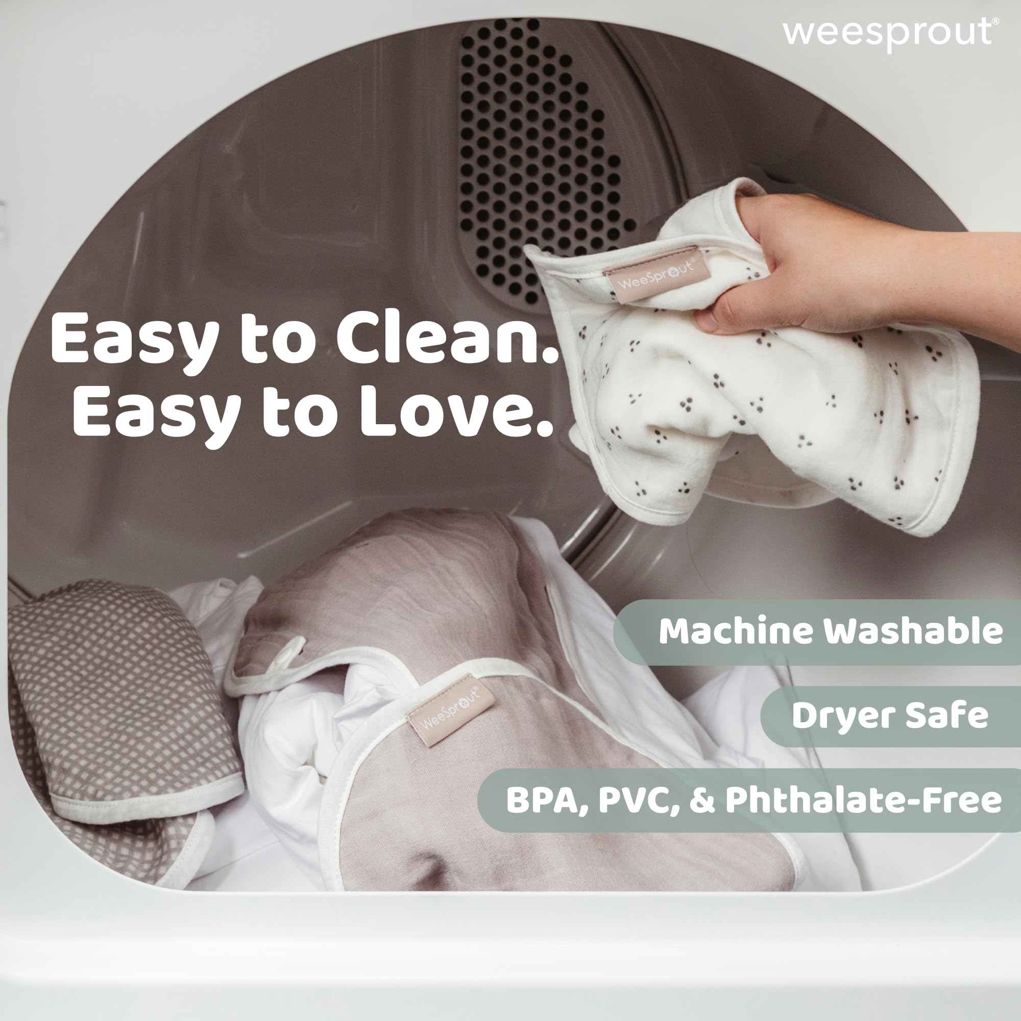 WeeSprout pack-of-four-burp-cloths ensures you always have a clean cloth handy.