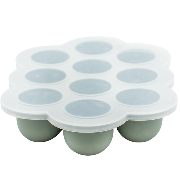 WeeSprout silicone freezer tray with clip-on lid for batch prep.