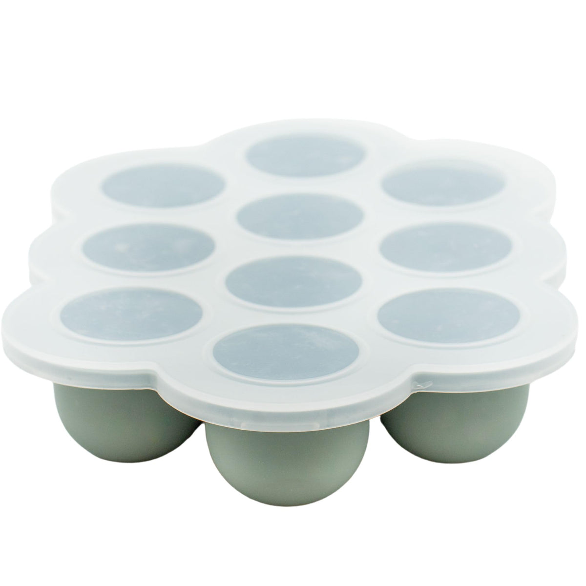 WeeSprout silicone freezer tray with clip-on lid for batch prep.