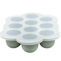 WeeSprout silicone freezer tray with clip-on lid for batch prep.