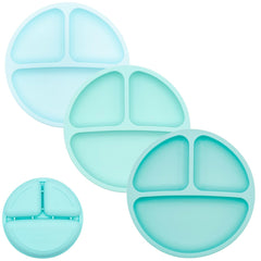 WeeSprout colorful-set divided plates for toddlers, easy to scoop and control portions.