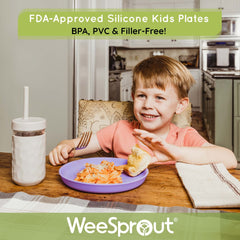 WeeSprout silicone plate set for toddler snacks and easy cleanup