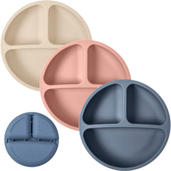 WeeSprout silicone plates 3-pack with bright colors for self feeding