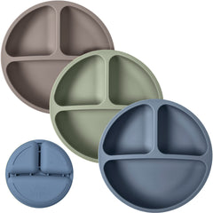 WeeSprout silicone plates shown with baby hands for safe self-feeding.