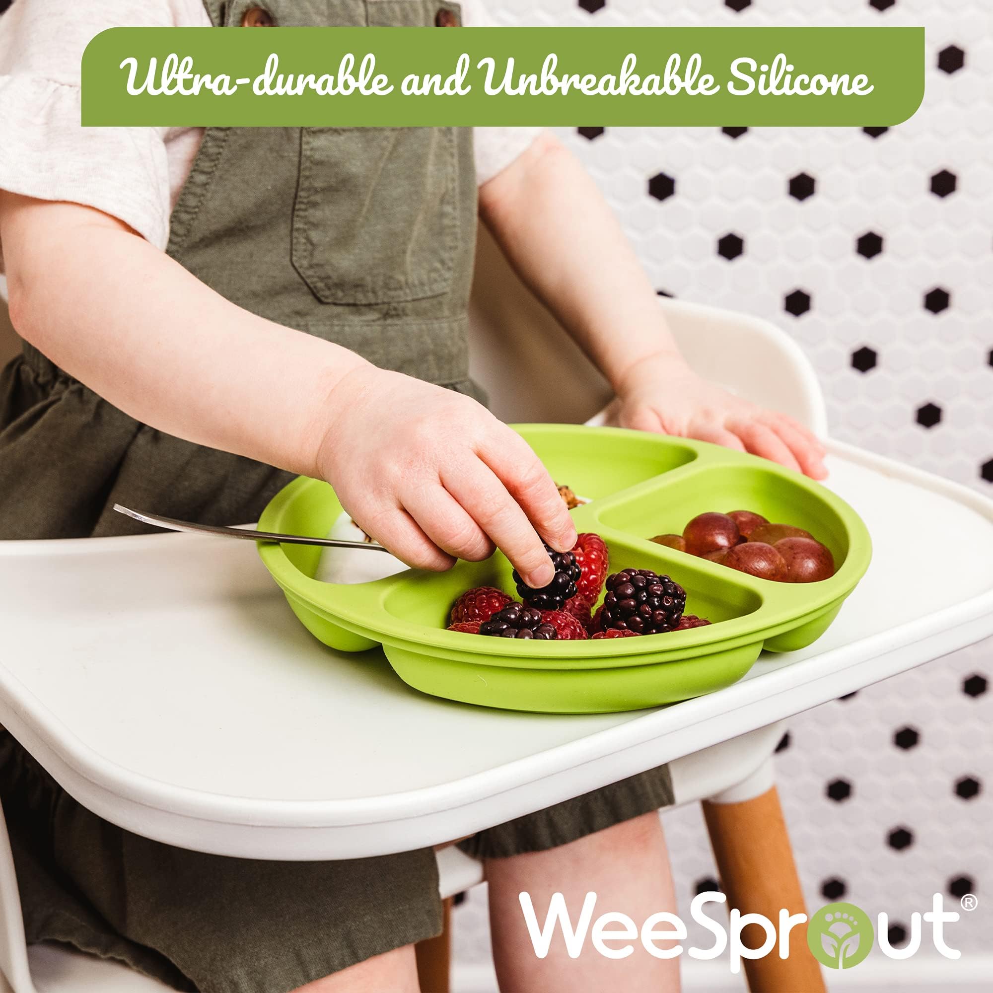 WeeSprout divided compartments help keep foods separate.