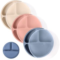 WeeSprout silicone plates three-pack for self-feeding and durable mealtime use