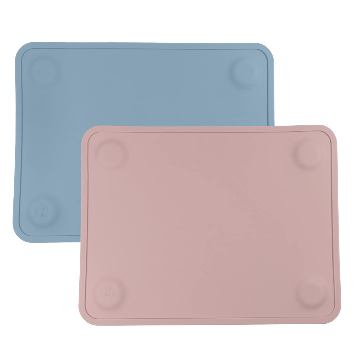 WeeSprout silicone suction placemats set on a table in a two-pack to prevent mess