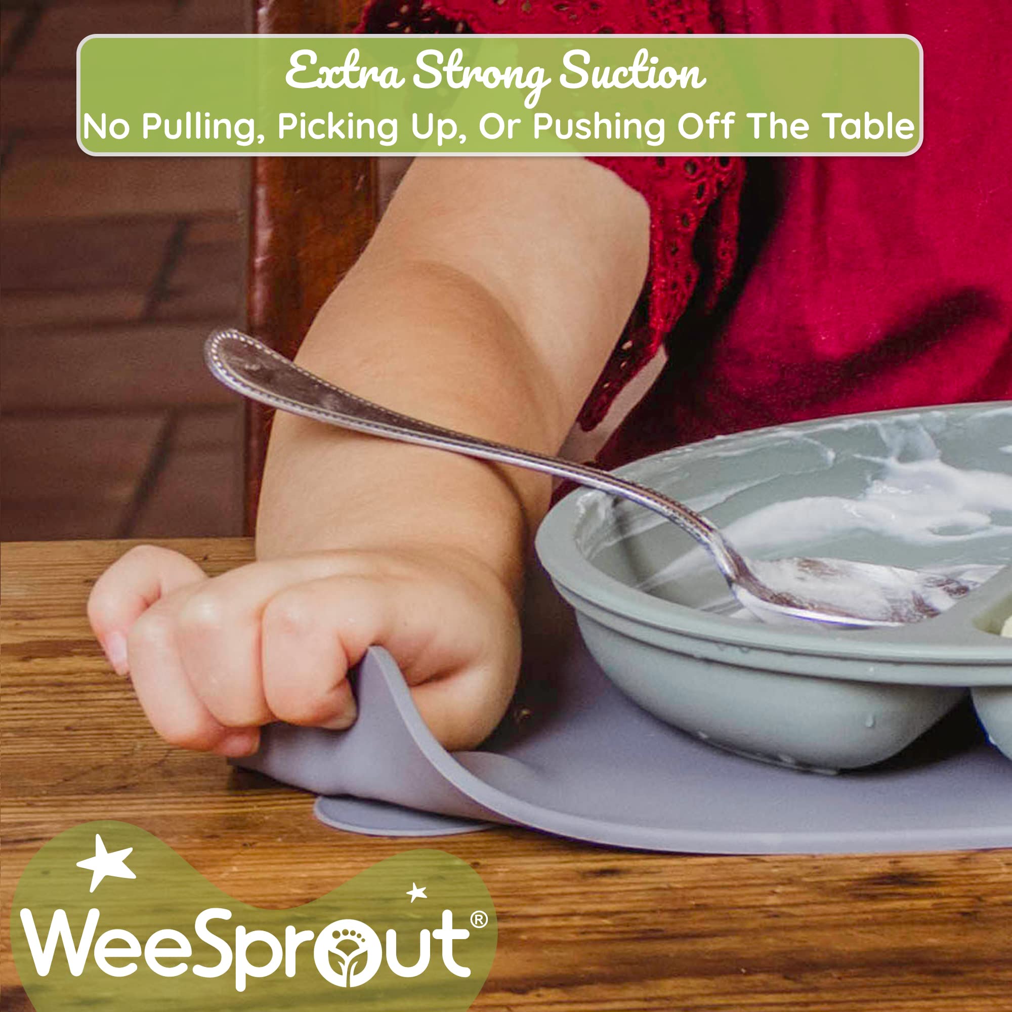 WeeSprout placemats are dishwasher safe for quick cleanup after meals