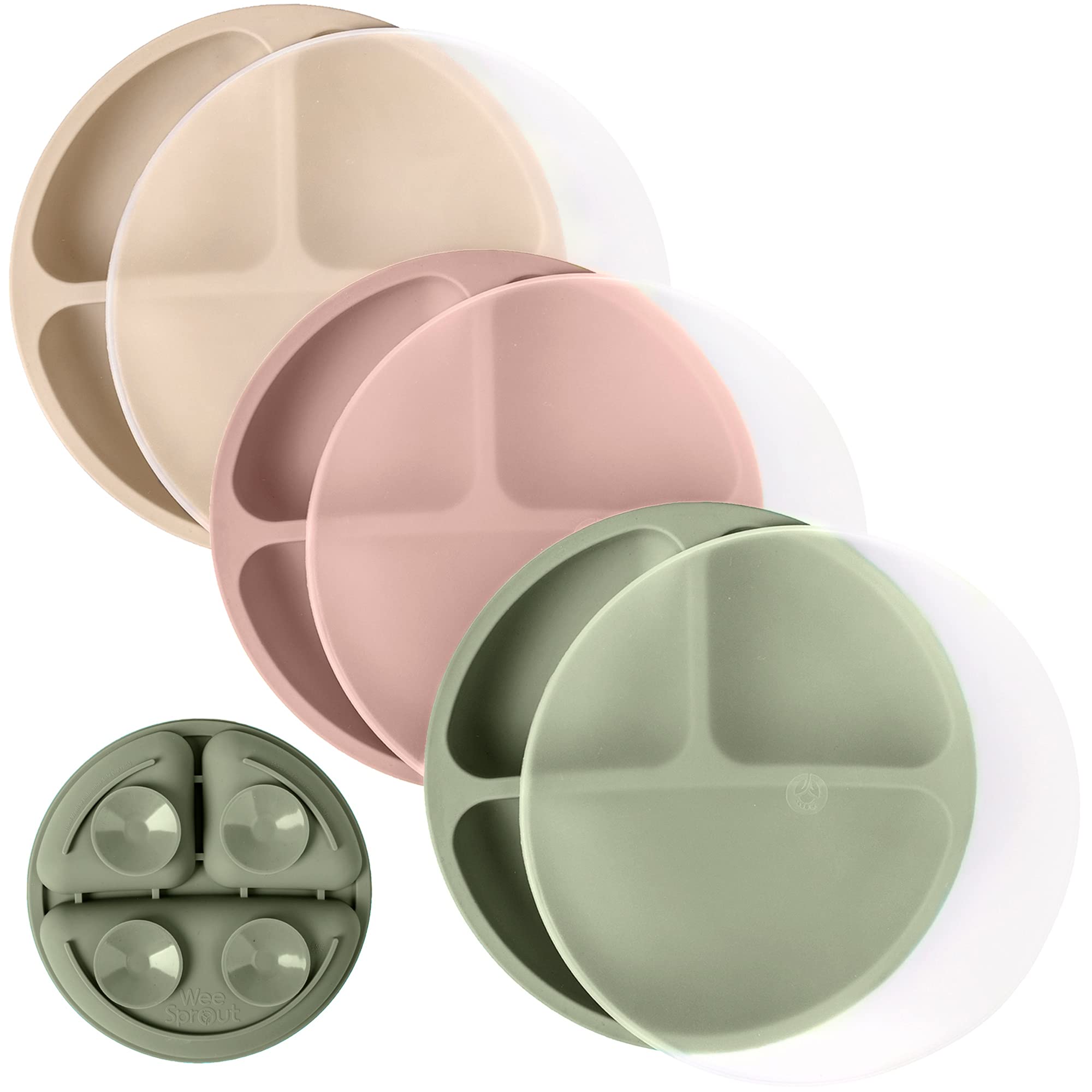 WeeSprout suction plate on a flat surface for mess-free meals and independent feeding