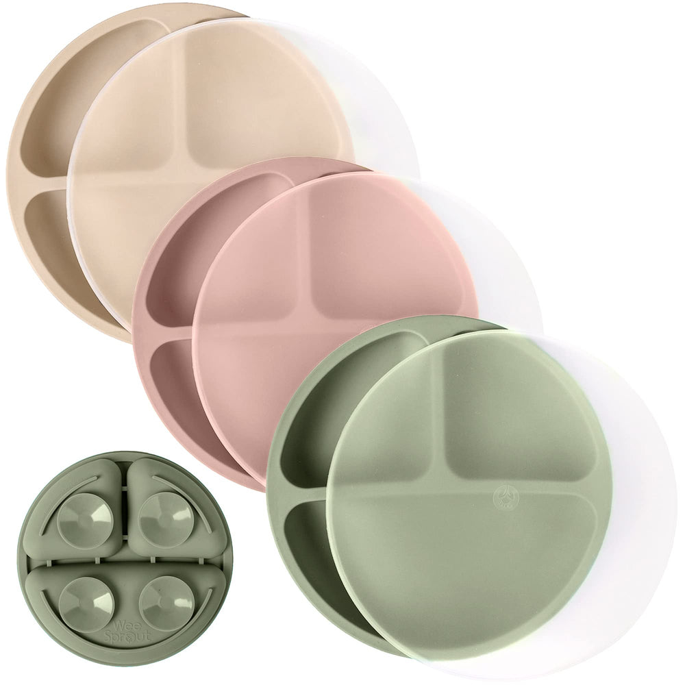 WeeSprout suction plate on a flat surface for mess-free meals and independent feeding