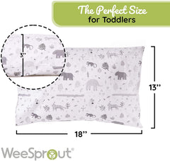 WeeSprout toddler pillow 13x18 size demonstrates ideal low-profile support.