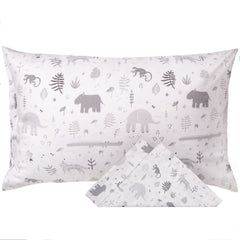 WeeSprout toddler pillow safari print close-up shows soft, comfy texture.