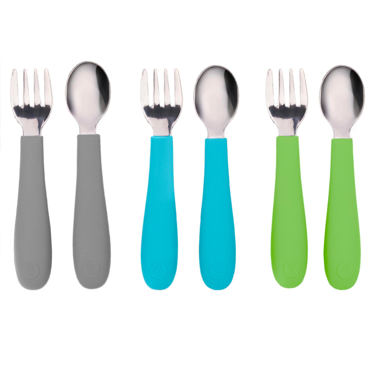 WeeSprout toddler utensils forks and spoons set for easy self-feeding.