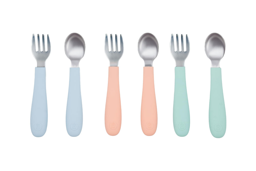 WeeSprout toddler utensils full set for independent eating, durable and safe.